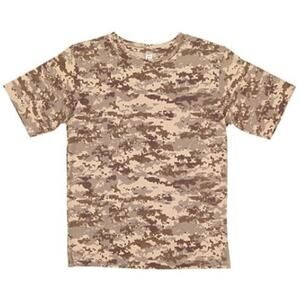 Code Five Camo Short Sleeve Crew Neck Tee Shirt in Sand Digital Youth Medium